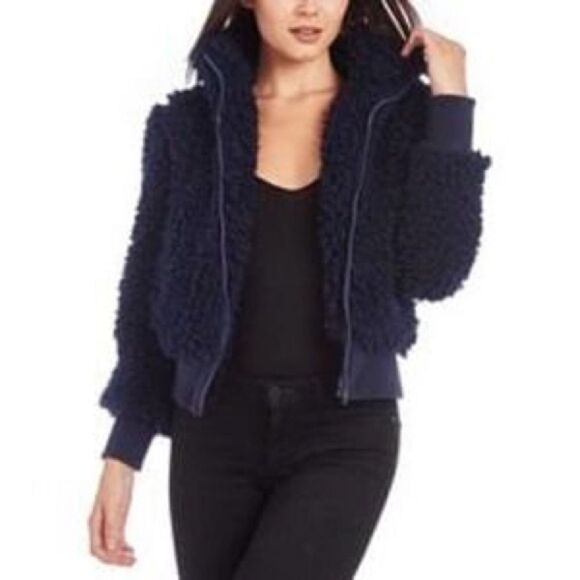 Kendall & Kylie Women’s Navy Baseball Short Jacket Size Large - Picture 1 of 7